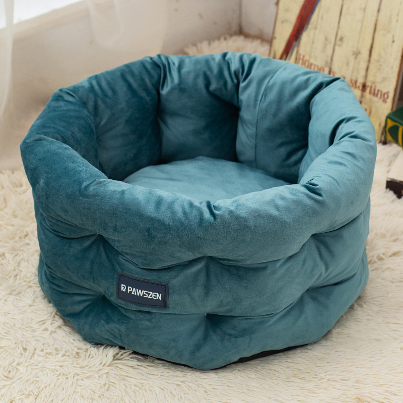 Dutch fleece thick dog bed, winter warm round sleeping cat bed