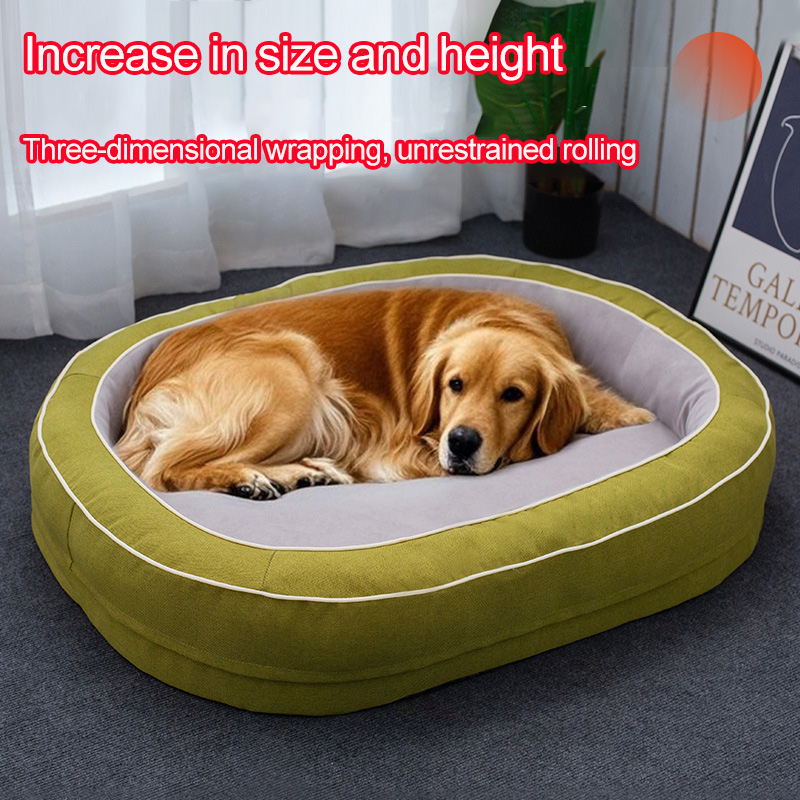 All-Season Elliptical Large-Size Detachable Dog Mat, Large Dog Bed for Cats, Dog Den, Thickened Version