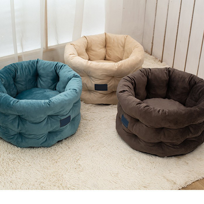 Dutch fleece thick dog bed, winter warm round sleeping cat bed - Image 5