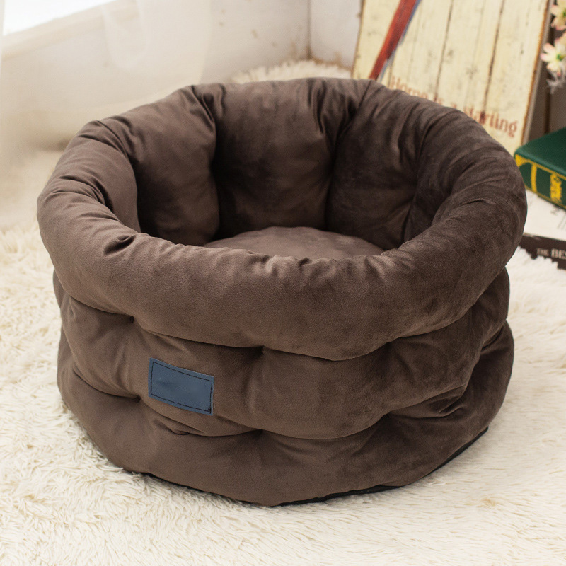 Dutch fleece thick dog bed, winter warm round sleeping cat bed - Image 4